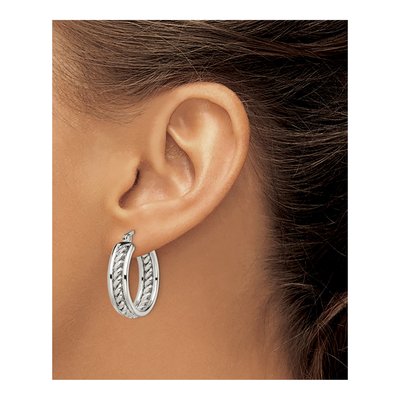 Stainless Steel 26mm Twisted Hoop Earrings – view 6