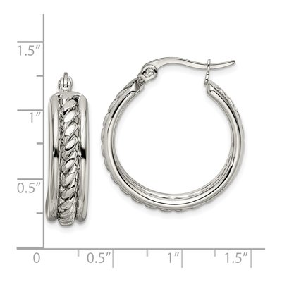 Stainless Steel 26mm Twisted Hoop Earrings – view 7