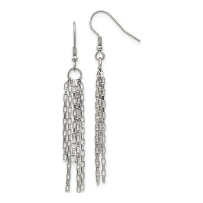 Stainless Steel Box Dangle Earrings
