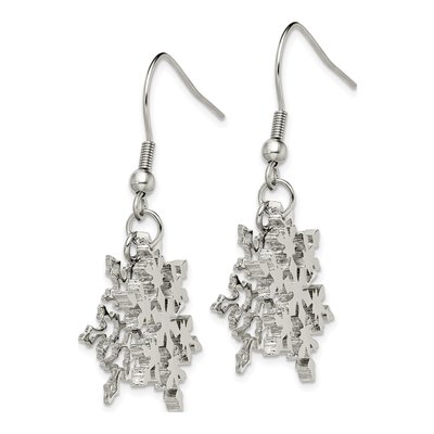 Stainless Steel Snowflake Dangle Earrings – view 4