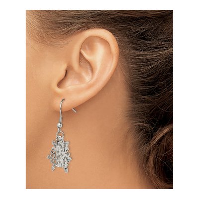 Stainless Steel Snowflake Dangle Earrings – view 5