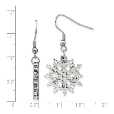Stainless Steel Snowflake Dangle Earrings – view 7