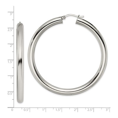 Stainless Steel 62mm Hoop Earrings – view 6