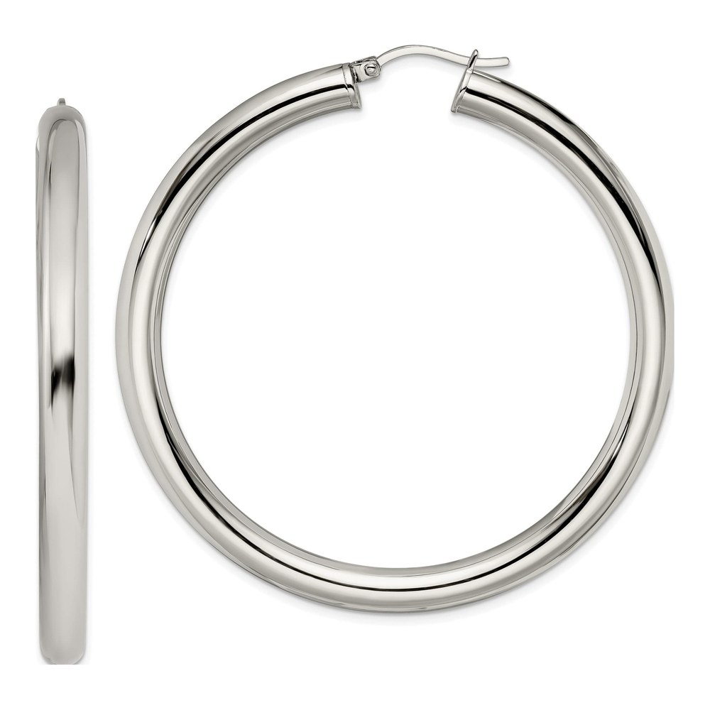 Chisel Stainless Steel Polished Hoop Earrings