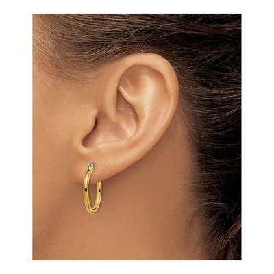 Stainless Steel 19mm IP Hoop Earrings – view 6
