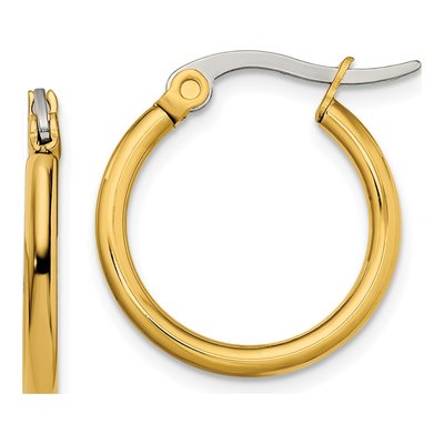Stainless Steel 19mm IP Hoop Earrings