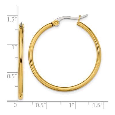 Stainless Steel 32mm Hoop Earrings – view 6