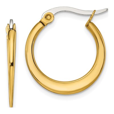 Stainless Steel 19mm Tapered Hoop Earrings