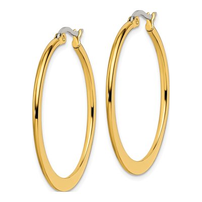 Stainless Steel 34mm Tapered Hoop Earrings – view 4
