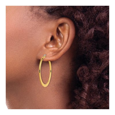 Stainless Steel 34mm Tapered Hoop Earrings – view 5