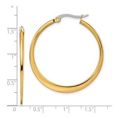 Stainless Steel 34mm Tapered Hoop Earrings – view 6