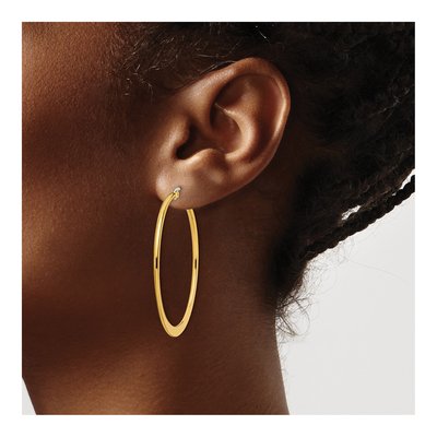 Stainless Steel 43mm Tapered Hoop Earrings – view 5