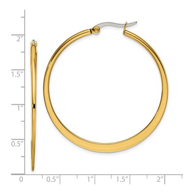 Stainless Steel 43mm Tapered Hoop Earrings – view 6