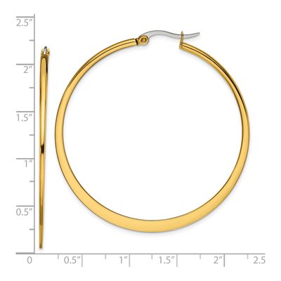 Stainless Steel 50mm Tapered Hoop Earrings – view 6