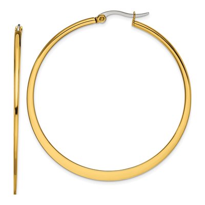 Stainless Steel 50mm Tapered Hoop Earrings