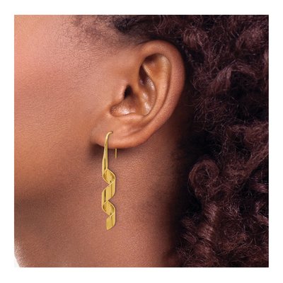 Stainless Steel Swirl Dangle Earrings – view 5