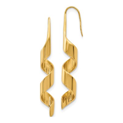 Stainless Steel Swirl Dangle Earrings
