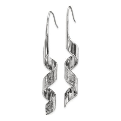 Stainless Steel Swirl Dangle Earrings – view 3
