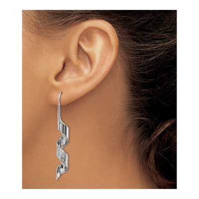 Stainless Steel Swirl Dangle Earrings – view 4