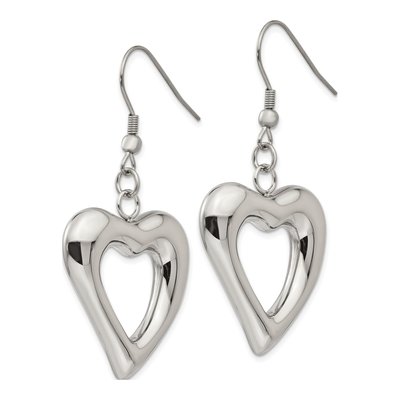 Stainless Steel Heart Dangle Earrings | Chisel – view 4