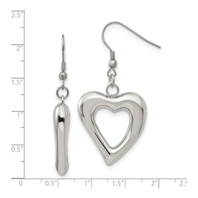 Stainless Steel Heart Dangle Earrings | Chisel – view 6
