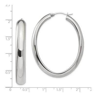 Stainless Steel 48mm Oval Hoop Earrings – view 6