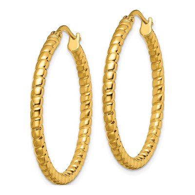 Stainless Steel 35mm IP Hoop Earrings – view 4