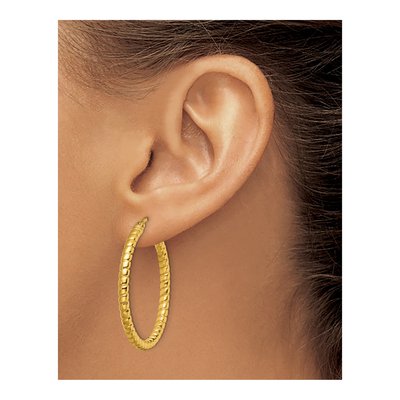 Stainless Steel 35mm IP Hoop Earrings – view 5