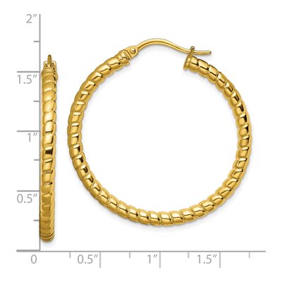 Stainless Steel 35mm IP Hoop Earrings – view 6