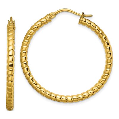 Stainless Steel 35mm IP Hoop Earrings
