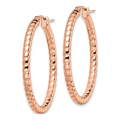 Chisel Rose IP Stainless Steel Hollow Hoop Earrings – view 4