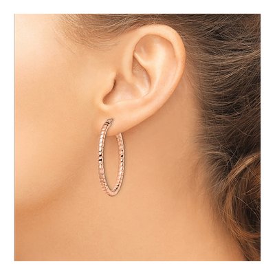 Chisel Rose IP Stainless Steel Hollow Hoop Earrings – view 5