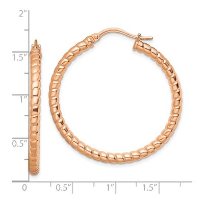 Chisel Rose IP Stainless Steel Hollow Hoop Earrings – view 6