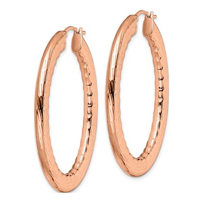 Stainless Steel 49mm IP Oval Hoop Earrings – view 4