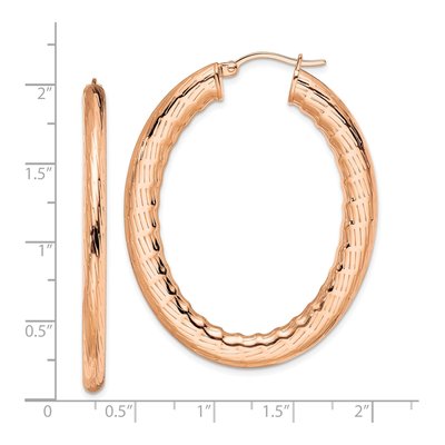 Stainless Steel 49mm IP Oval Hoop Earrings – view 6