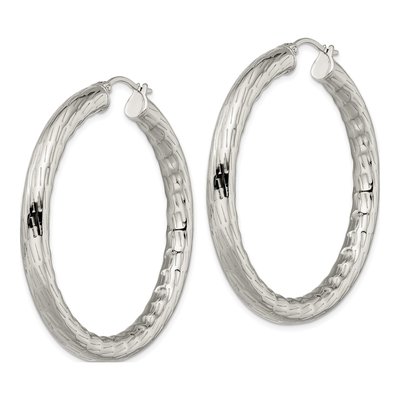 Stainless Steel 50mm Hoop Earrings – view 4