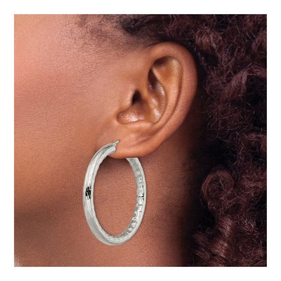 Stainless Steel 50mm Hoop Earrings – view 5