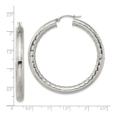 Stainless Steel 50mm Hoop Earrings – view 6