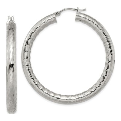 Stainless Steel 50mm Hoop Earrings