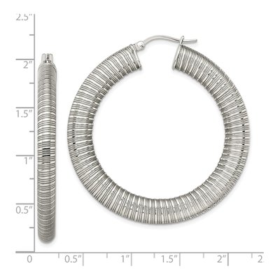 Stainless Steel 47mm Hollow Hoop Earrings – view 6