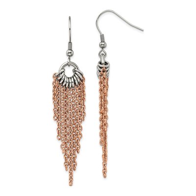 Stainless Steel IP Dangle Earrings