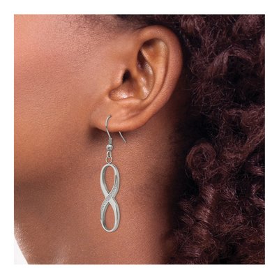 Stainless Steel CZ Infinity Dangle Earrings – view 5