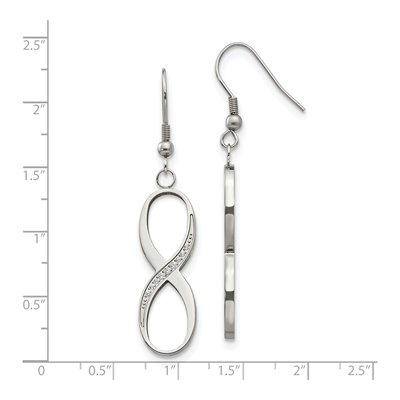 Stainless Steel CZ Infinity Dangle Earrings – view 6