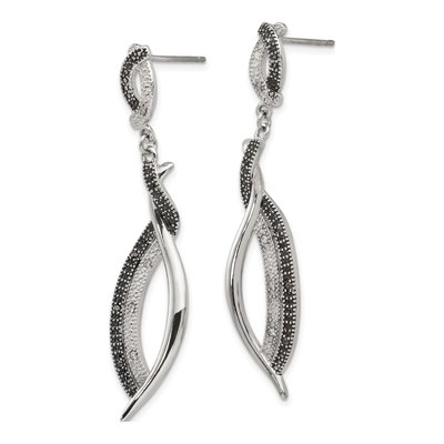 Stainless Steel CZ Dangle Earrings – view 4