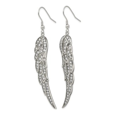 Stainless Steel CZ Dangle Earrings – view 4
