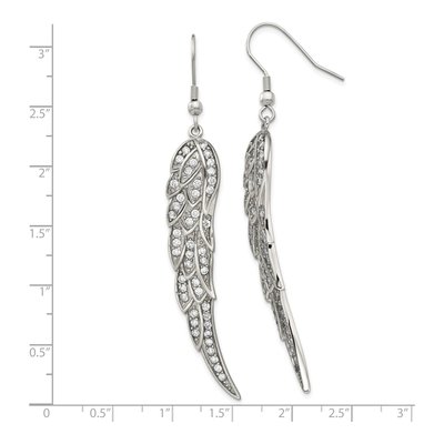 Stainless Steel CZ Dangle Earrings – view 6
