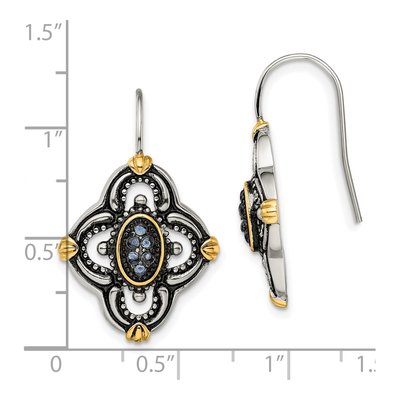 Stainless Steel Blue Glass Dangle Earrings – view 6