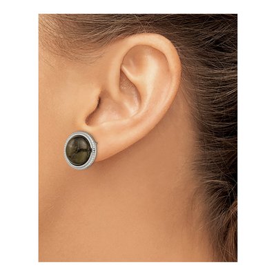 Stainless Steel Labradorite Stud Earrings – view 5