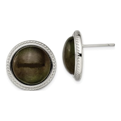 Stainless Steel Labradorite Stud Earrings