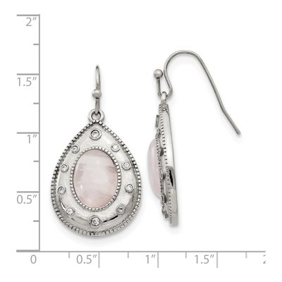 Stainless Steel CZ Dangle Earrings – view 6